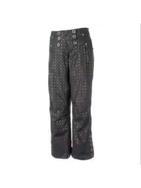 OBERMEYER Womens  Lani Black & silver Ski  Pants Snow Pants sz 10